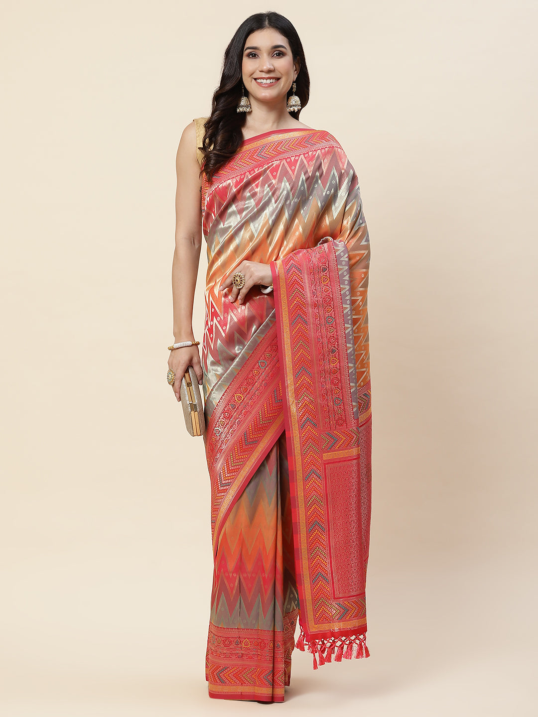Stone Booti Banarsi Woven Saree