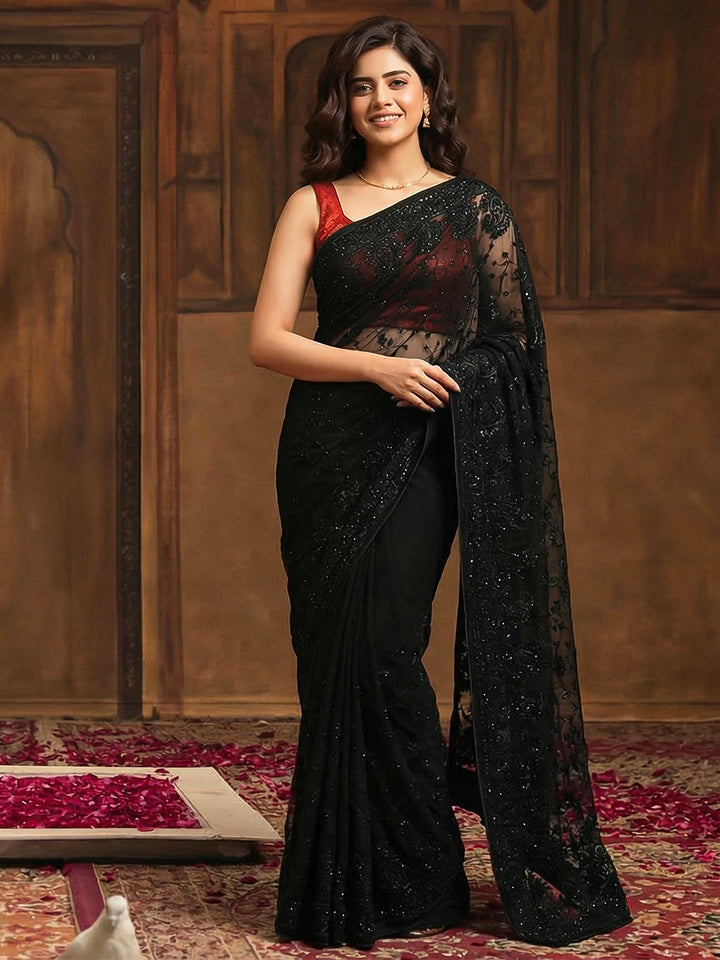 Embroidered Georgette Saree