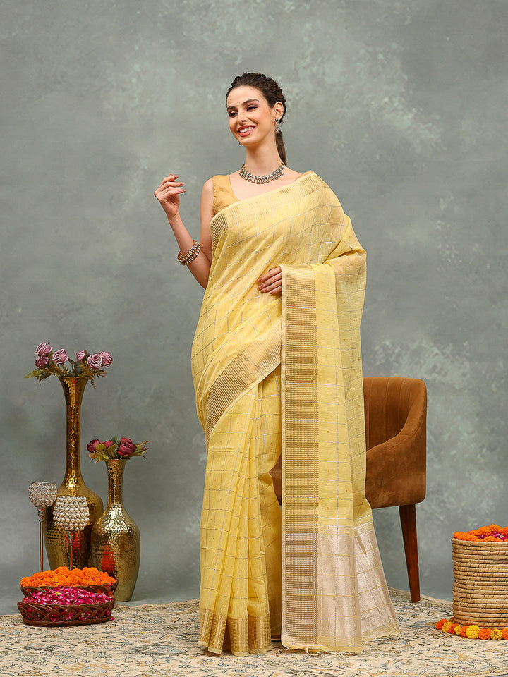 Woven Design Cotton Blend Saree