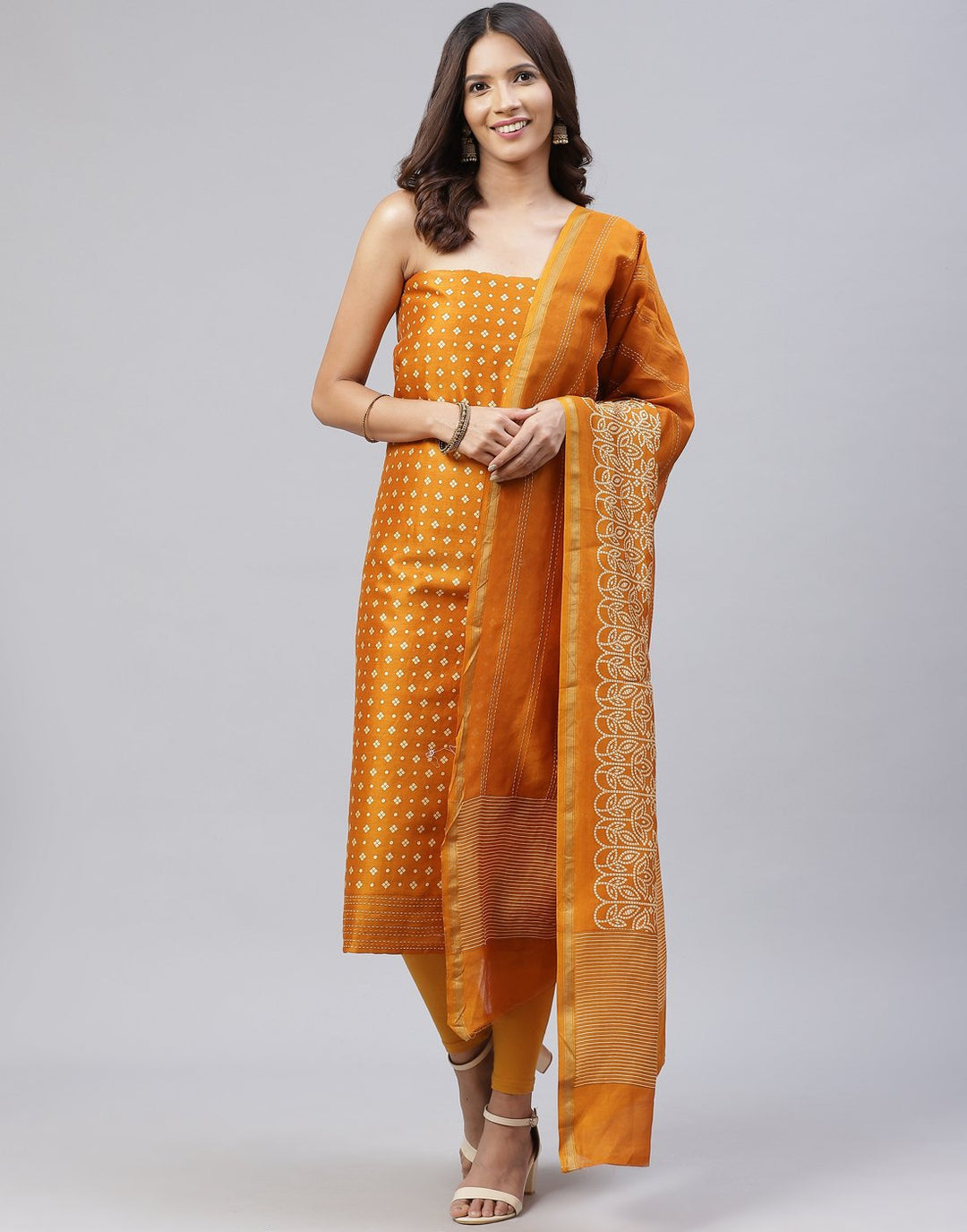 Printed Chanderi Suit Piece