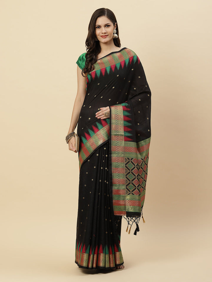 Plain Zari Border Handloom Woven Saree