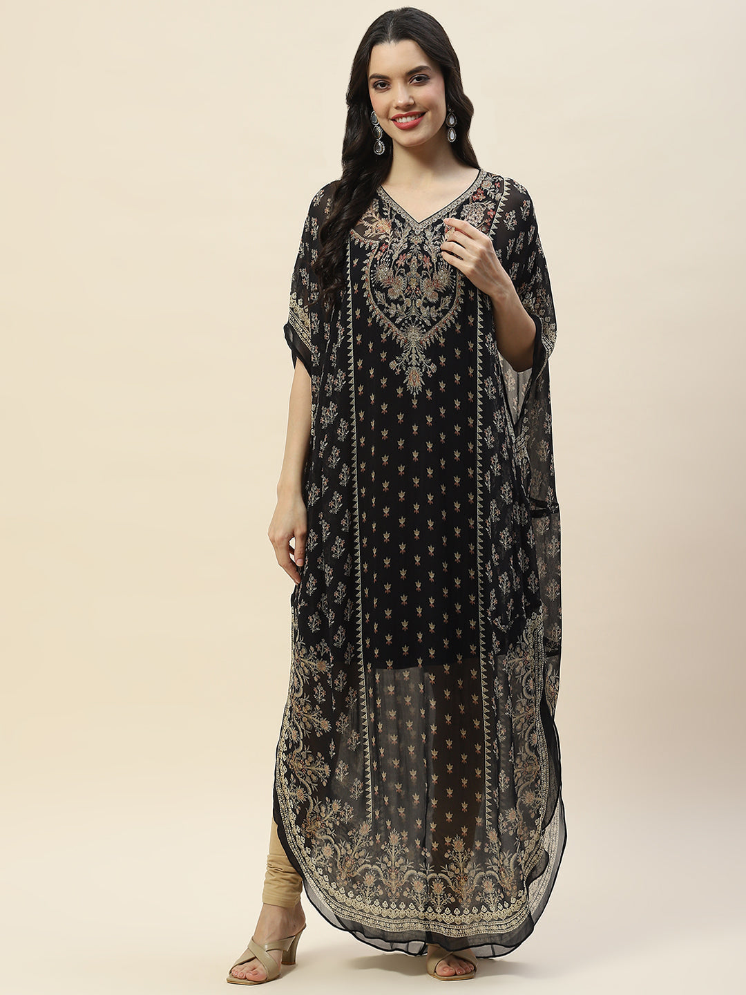 Digital Print Georgette Kaftan Kurta