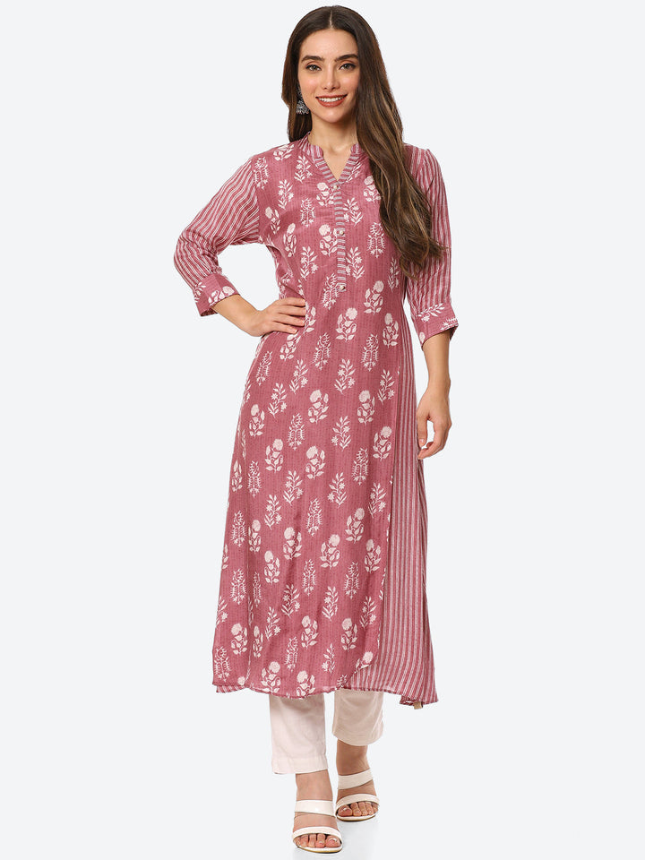 Floral Printed Muslin Kurta