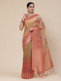 Floral Digital Printed Banarasi Jaal Cotton Saree