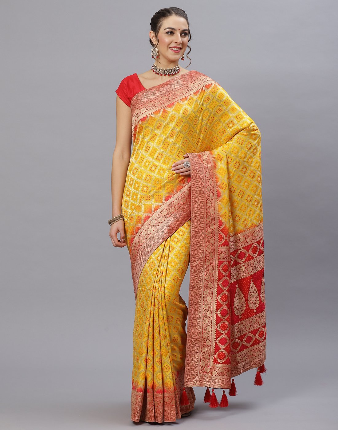 Banarasi Art Handloom mustard Saree