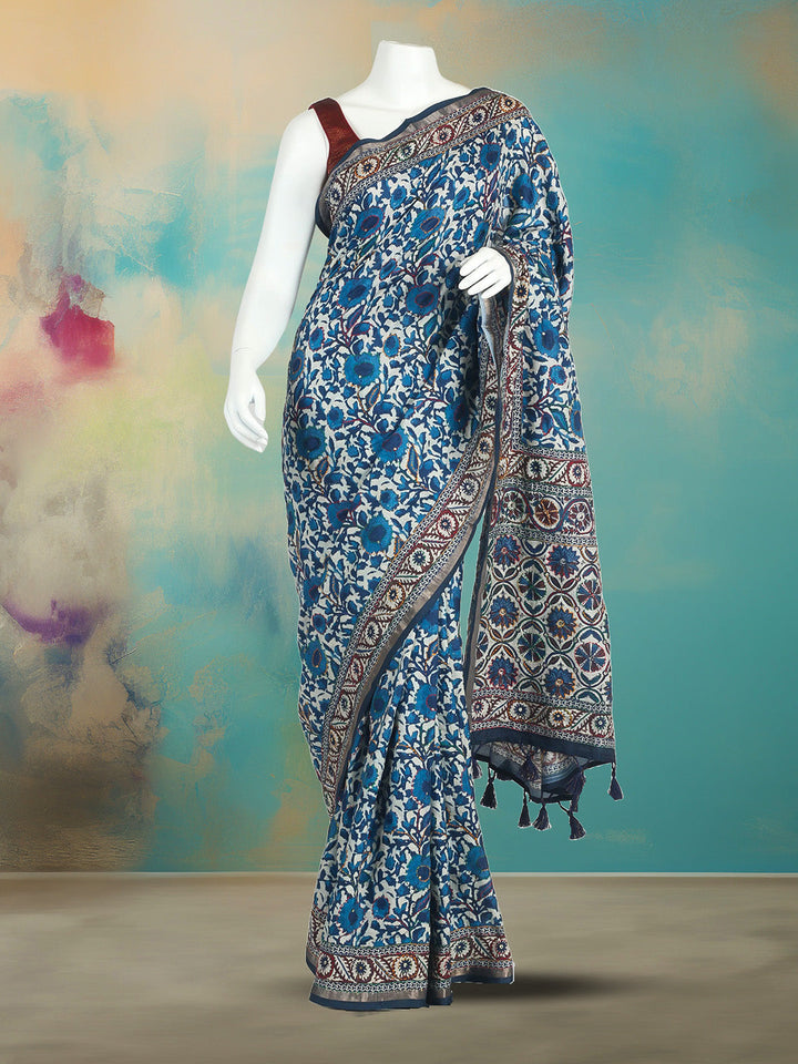 Floral Printed Art Silk Saree