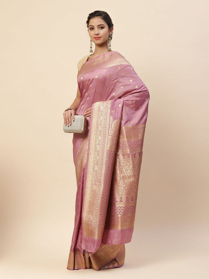 Zari Border Booti Art Handloom Woven Saree