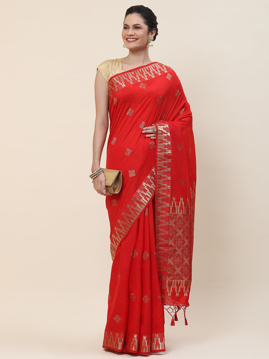 Zari Border Woven Handloom Saree