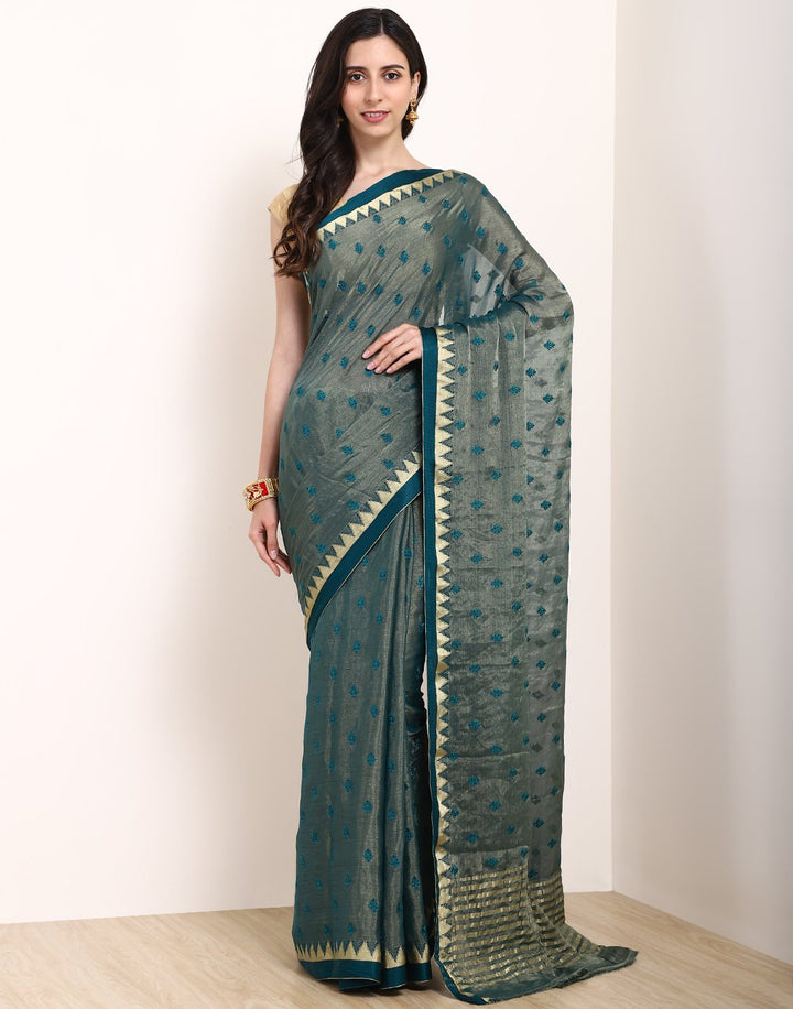 MBZ Meena Bazaar-Brown Chiffon Saree
