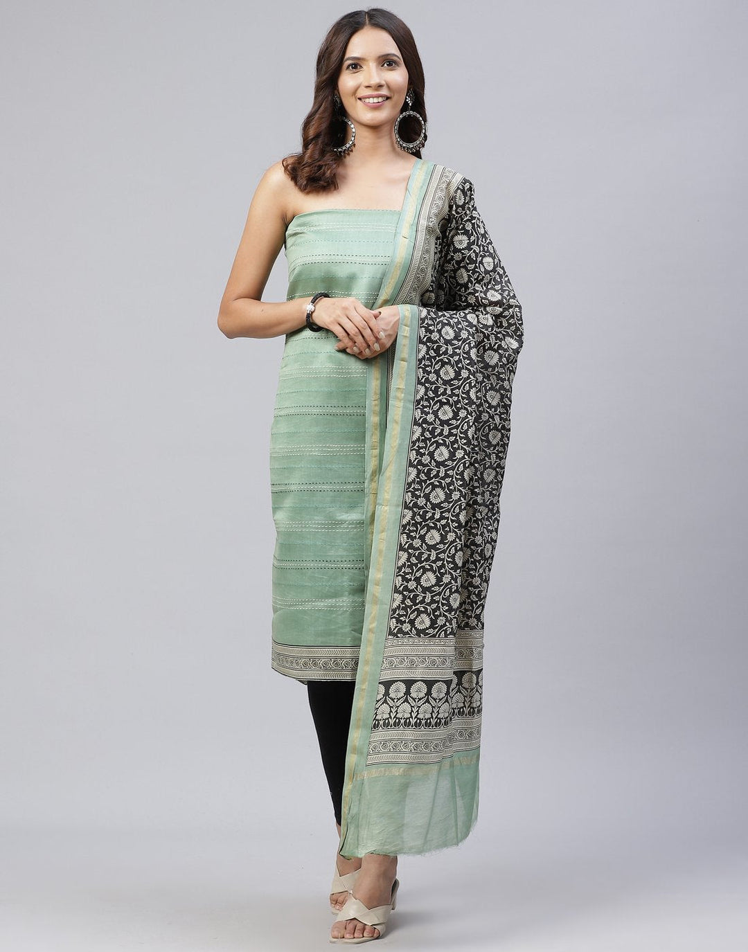 Printed Chanderi Suit Piece