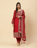 Embroidered Cotton Salwar Kameez Stitched Suit With Georgette Dupatta