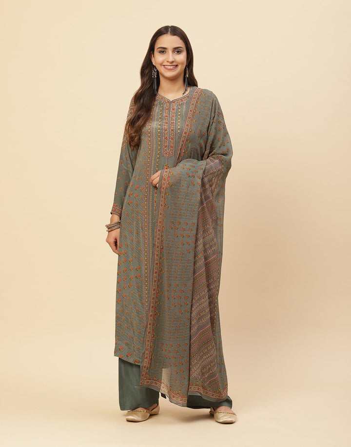 Digital Printed Crepe Salwar Kameez Stitched Suit With Georgette Dupatta