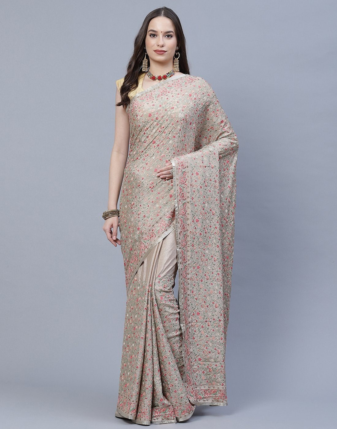 Art Georgette Embroidery Saree