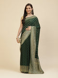 Zari Booti Crepe Plain Saree