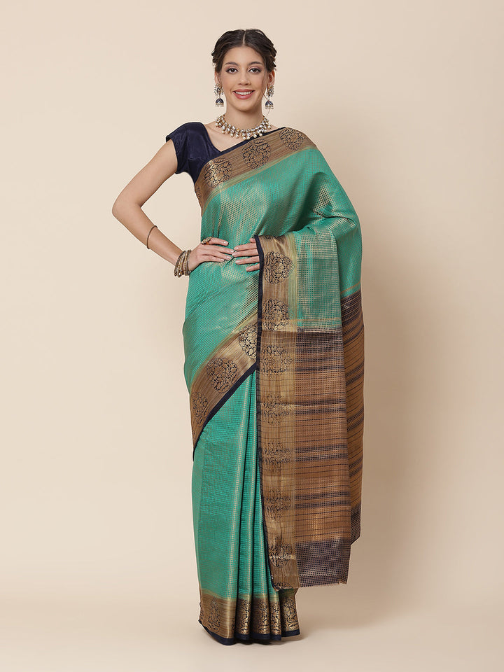 Jacquard Zari Border Art Handloom Woven Saree