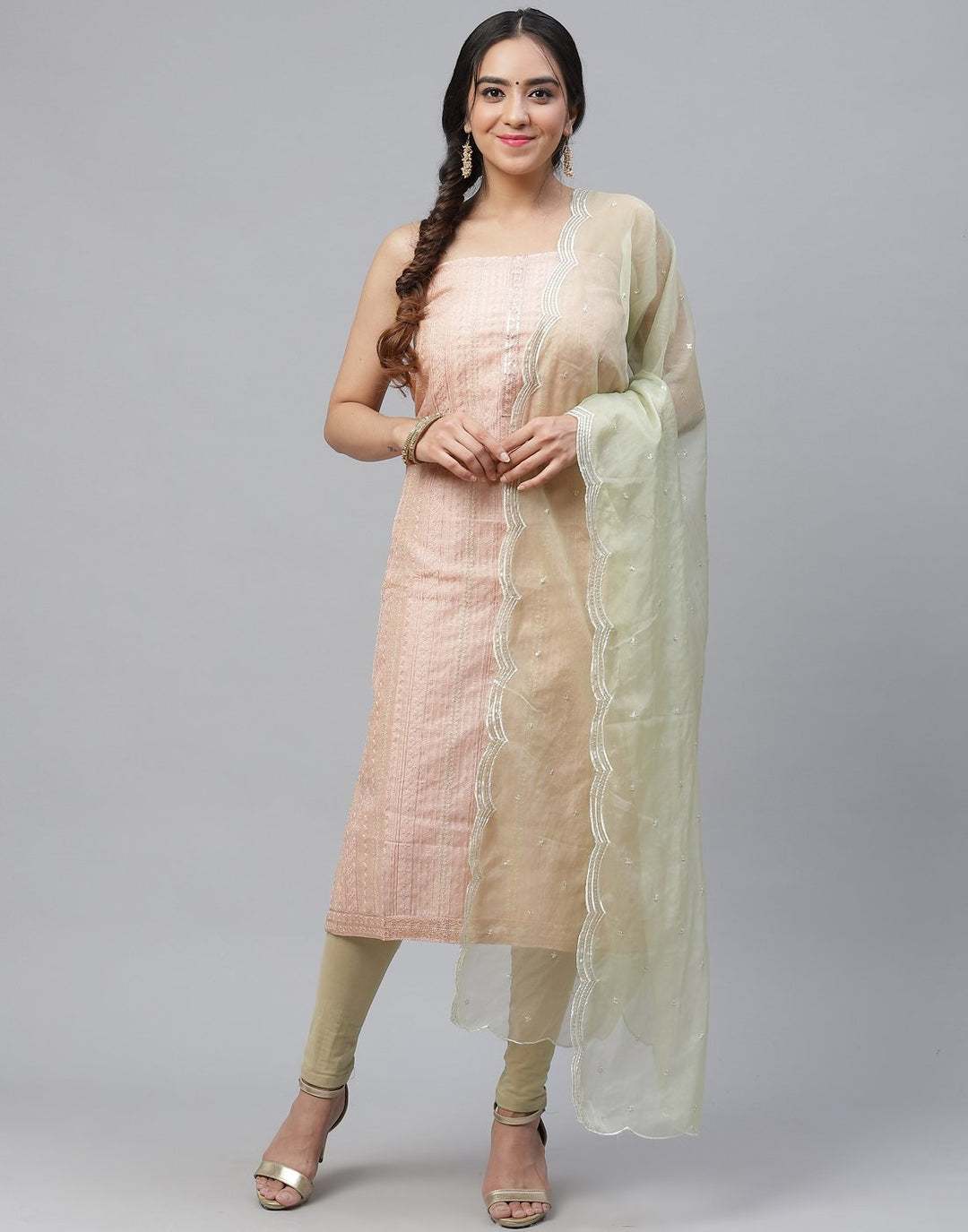 Chanderi Embroidered Suit Piece