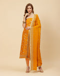 Embroidered Art Handloom Dupion Suit Piece With Chinon Embroidered Dupatta