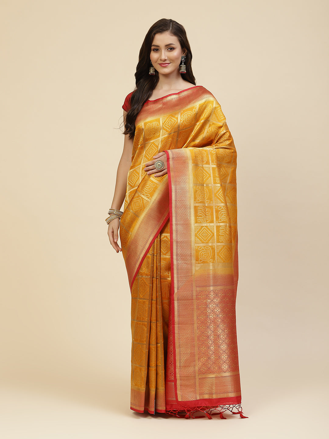 Bandhej Handloom Woven Saree