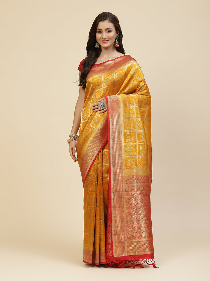 Bandhej Handloom Woven Saree