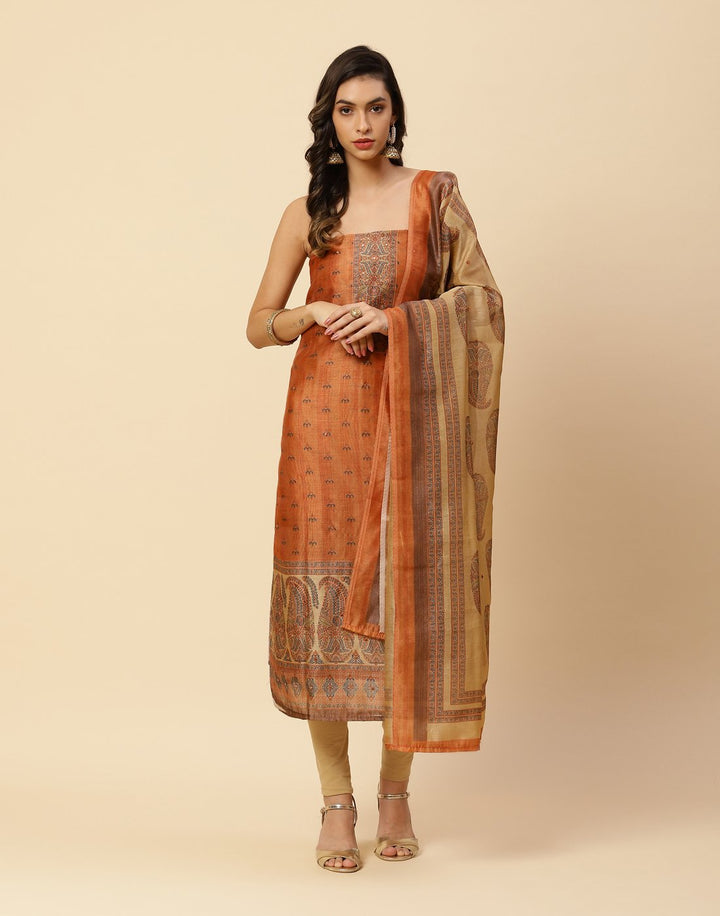 Printed Chanderi Suit Piece
