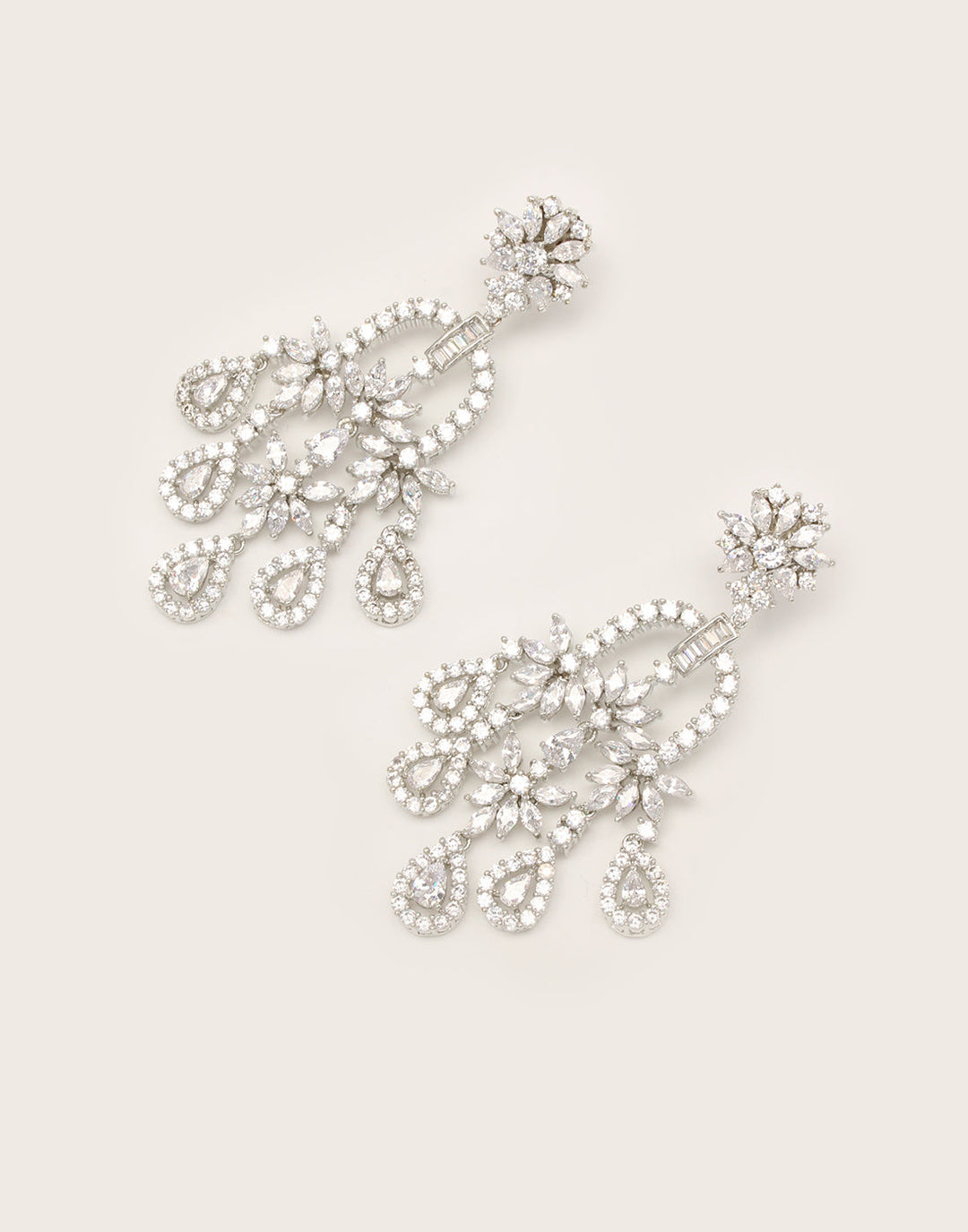 Gold Plated Earrings Embellished With Diamond Stone