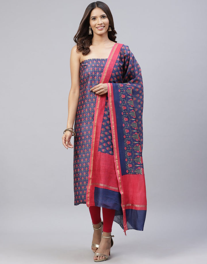 Printed Chanderi Suit Piece