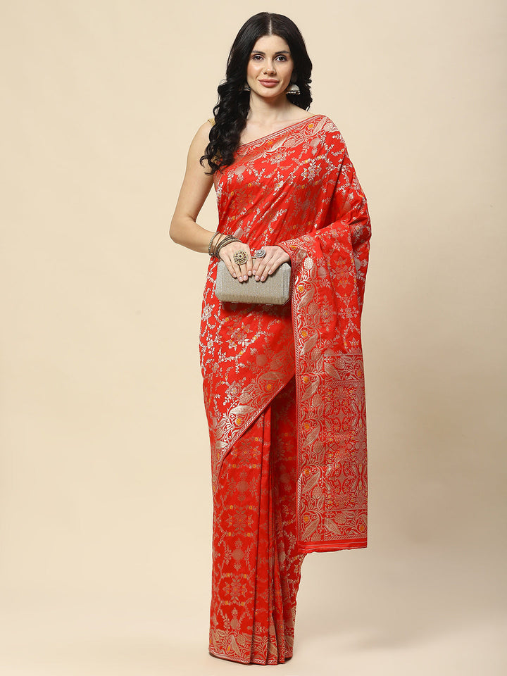 Zari Jaal Woven Art Silk Banarsi Saree