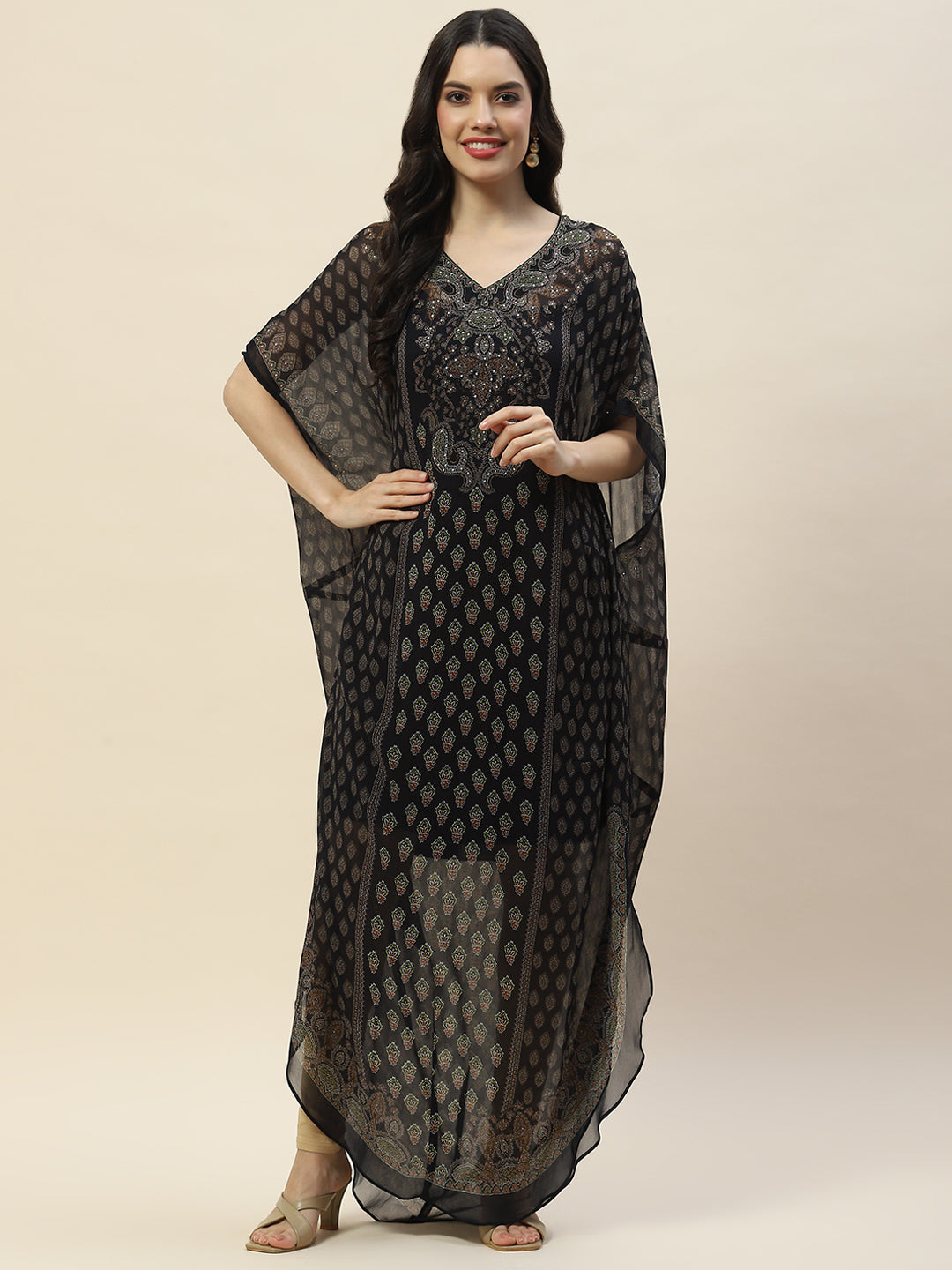 Digital Print Georgette Kaftan Kurta