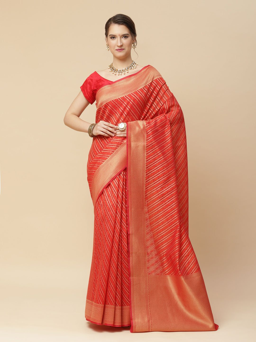 Zari Jaal Cotton Woven Saree