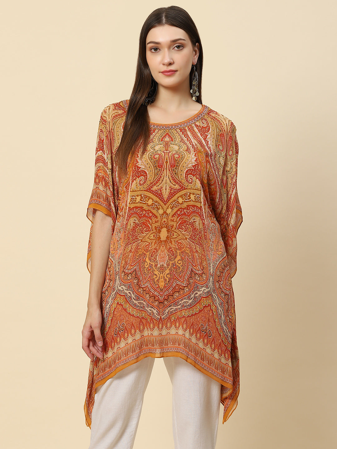 Digital Printed Georgette Kaftan Kurta