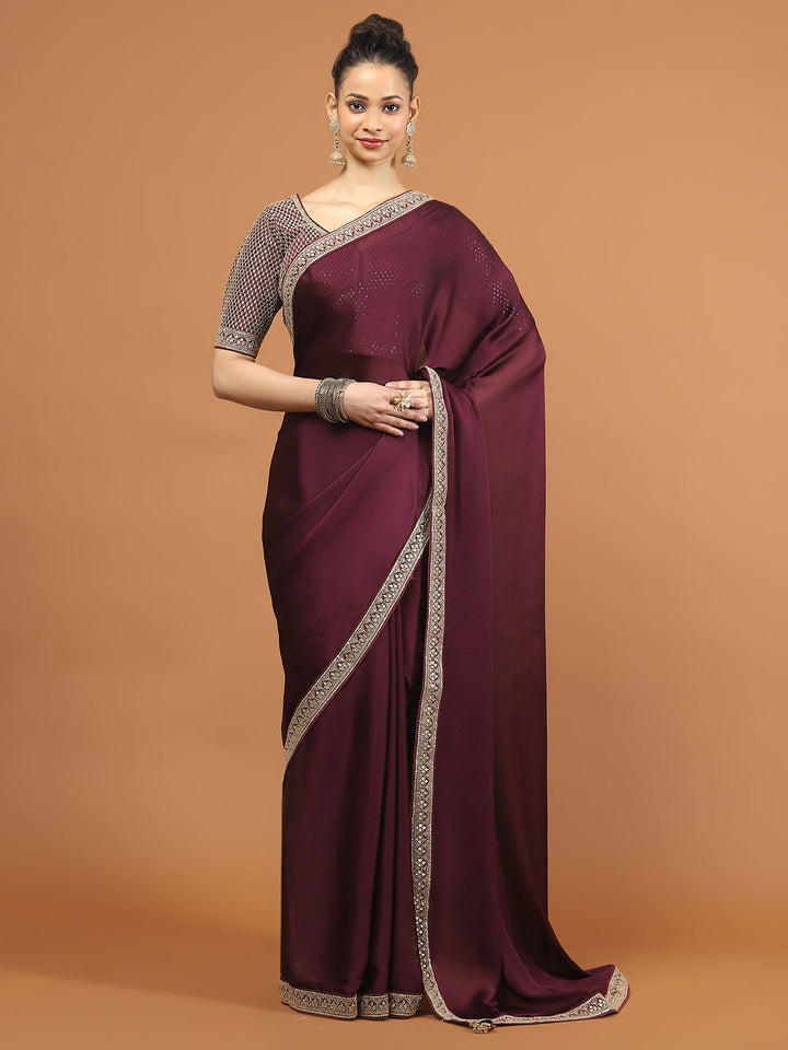 Stone Work Art Chiffon Saree