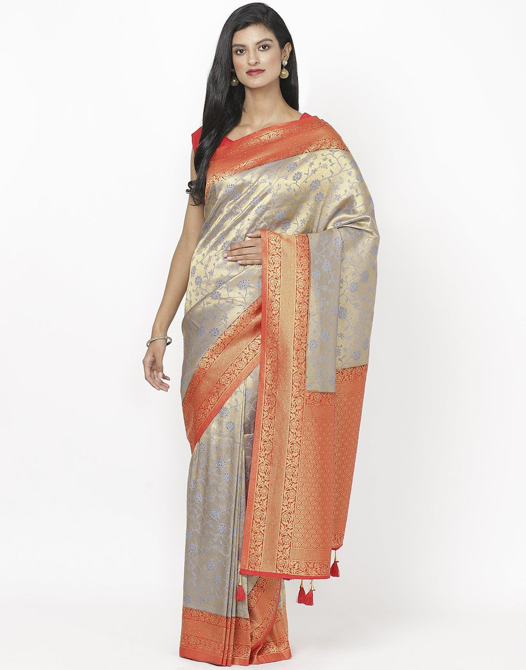 Grey Art Handloom Saree