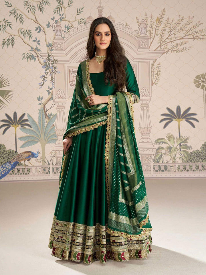 Embroidered Art Silk Kurta With Pant &amp; Dupatta