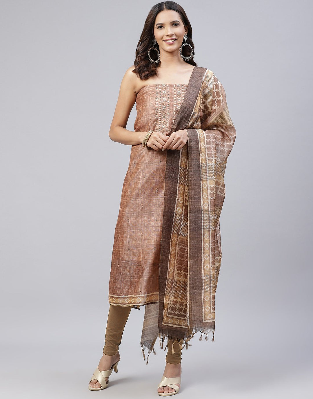 Chanderi Embroidered Suit Piece