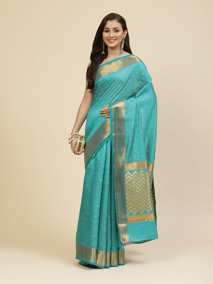 Zari Border Booti Handloom Woven Saree