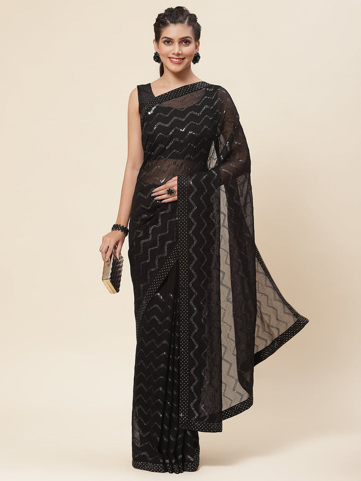 Sequin Embroidered Georgette Saree