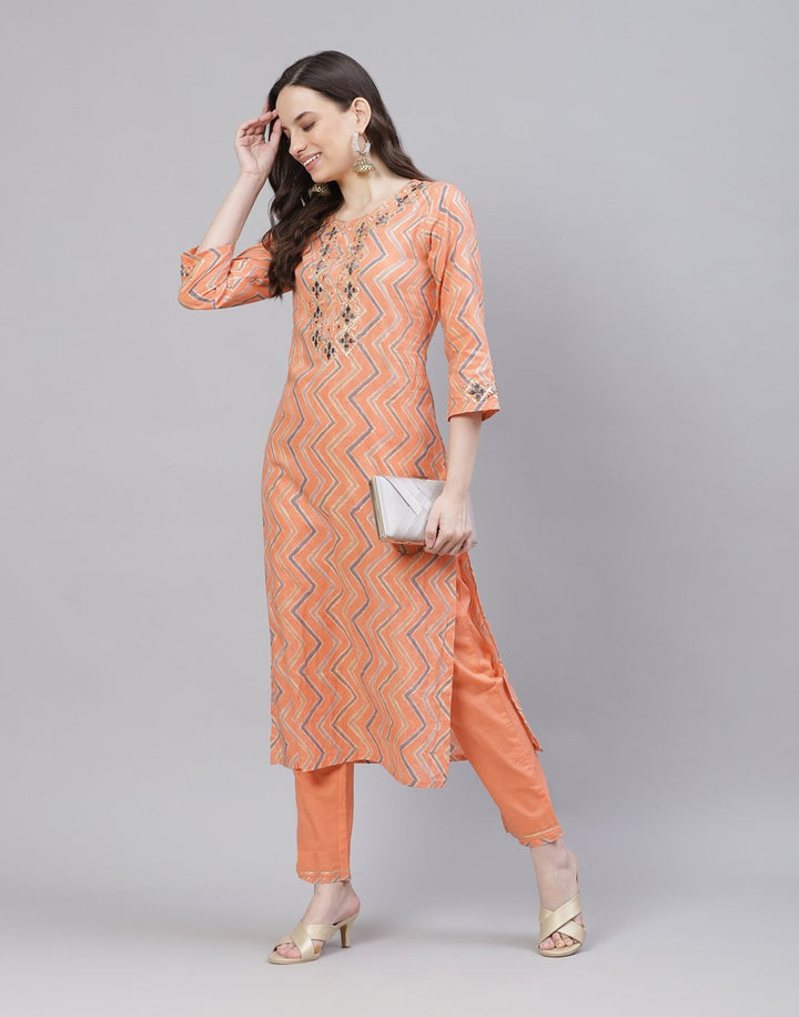 Printed Rayon Kurti With Pant