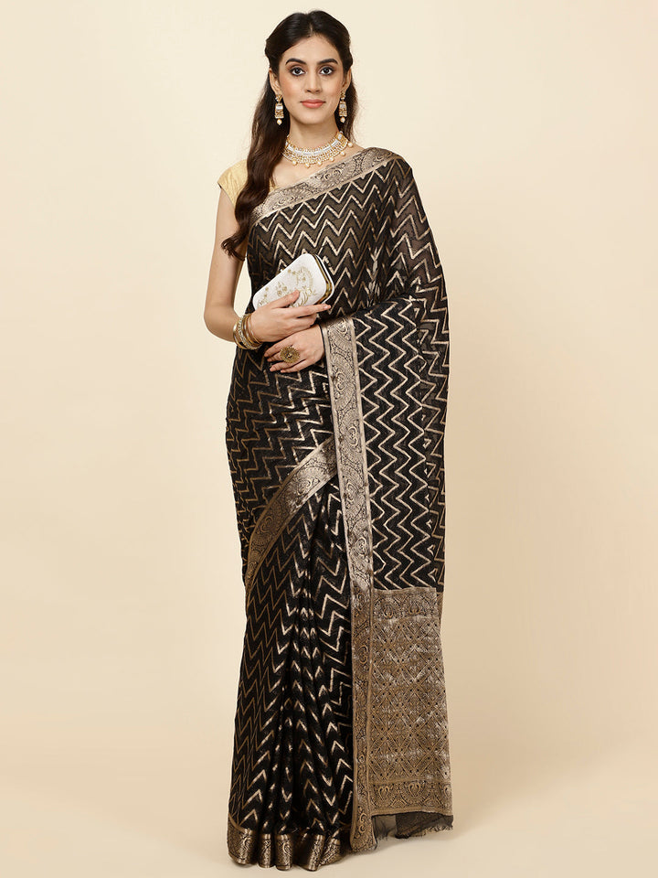 Zari Jaal Woven Chiffon Saree