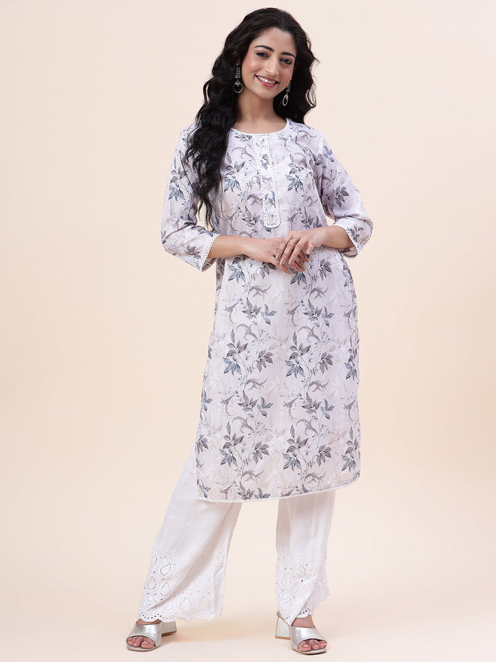 Floral Printed Cotton Kurta