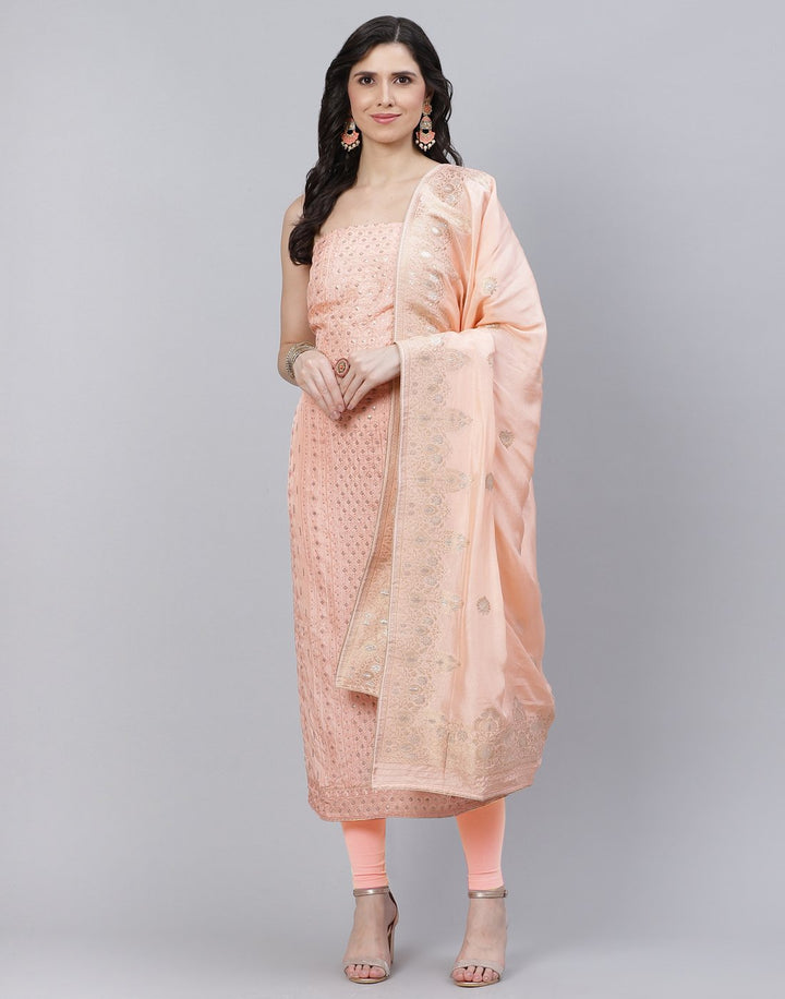 Handloom Silk Embroidered Suit Piece