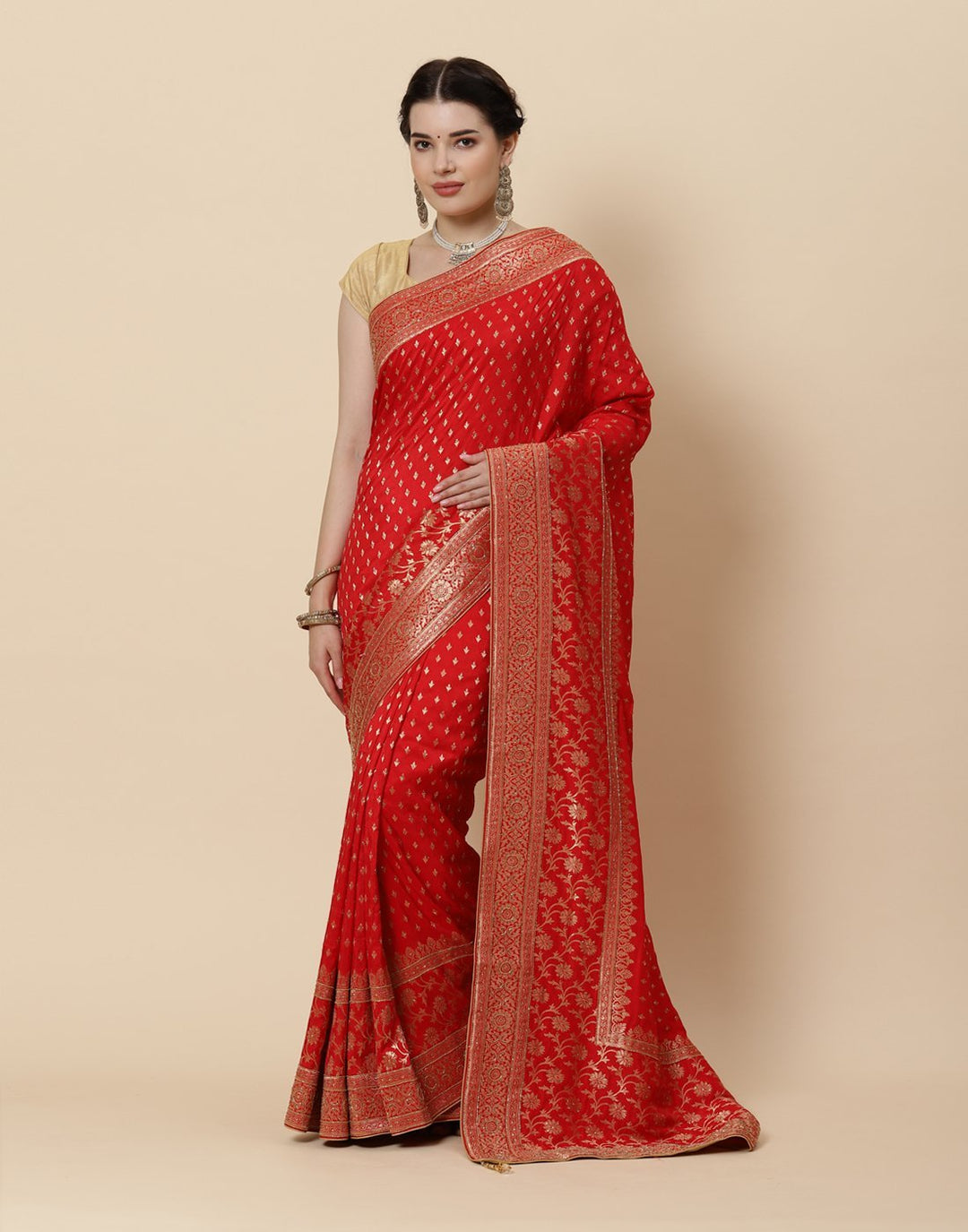 Woven Embroidered Banarasi Saree
