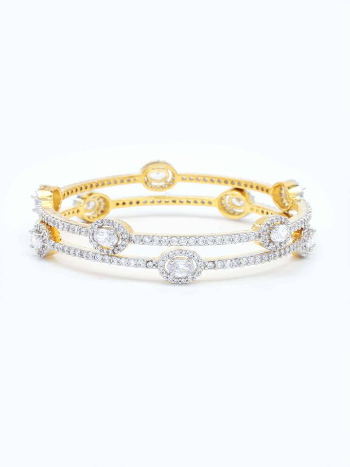 Golden And Diamond AD Bangles Set