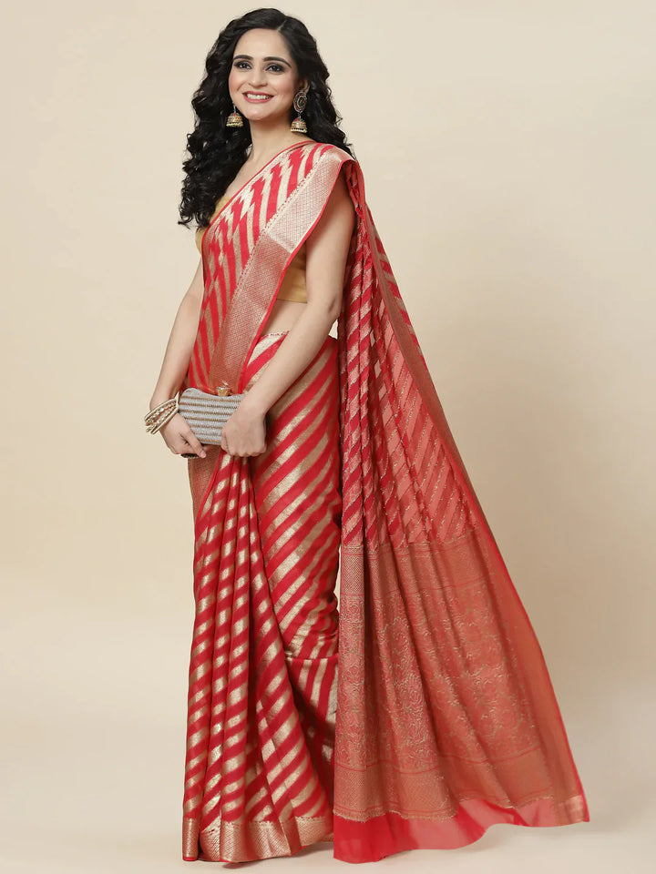 Zari Jaal Georgette Plain Saree