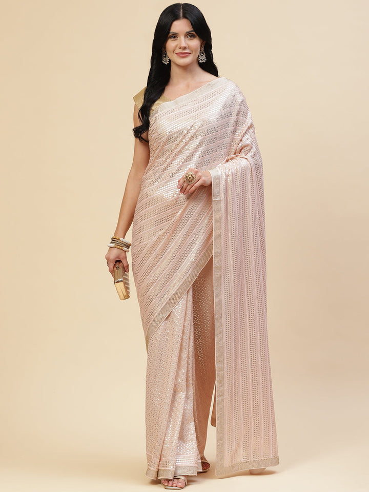 Sequin Embroidered Georgette Saree