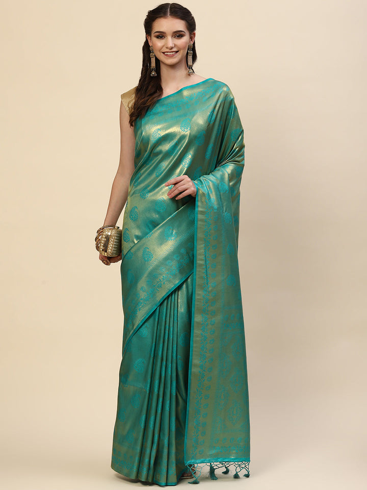 Plain Zari Border Handloom Woven Saree