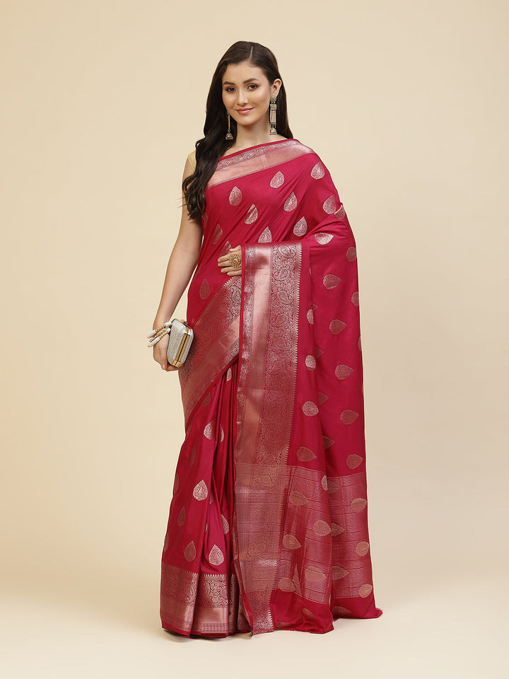 Zari Border Booti Handloom Woven Saree