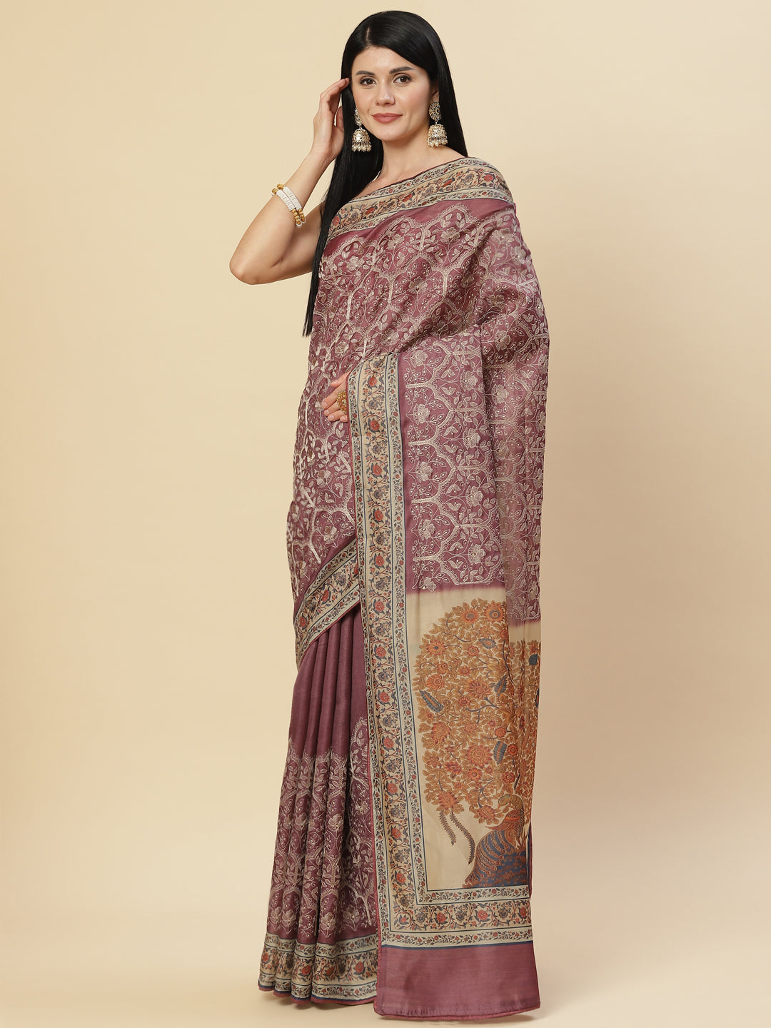 Printed Tussar Saree