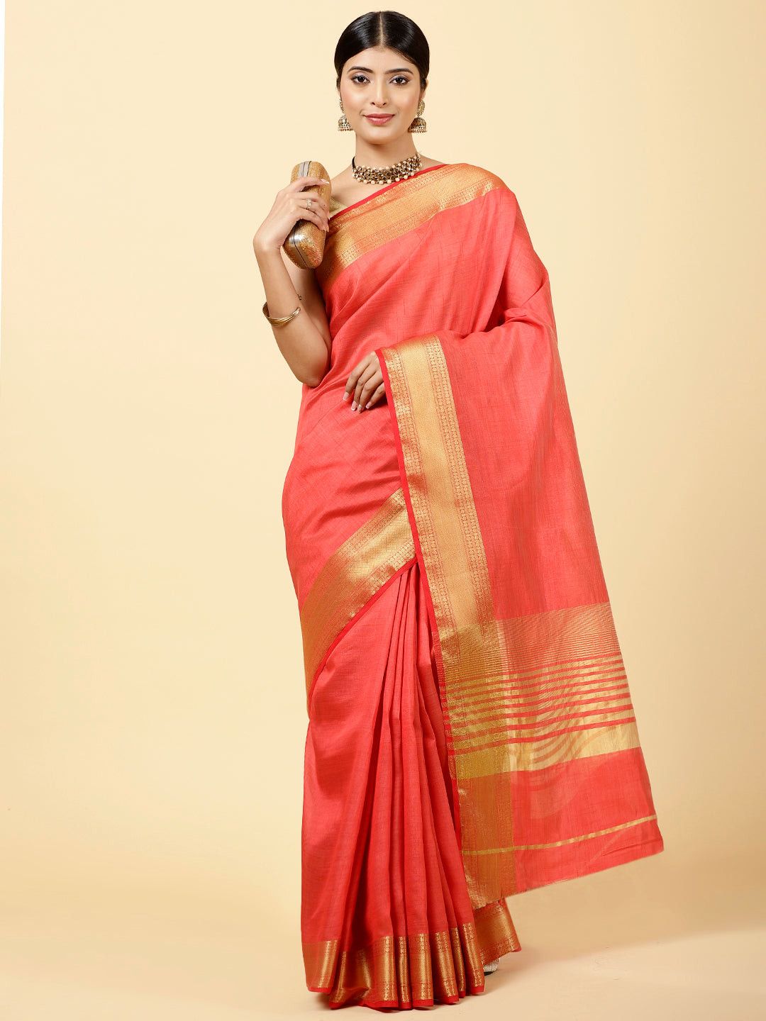 Zari Jaal Woven Handloom Saree