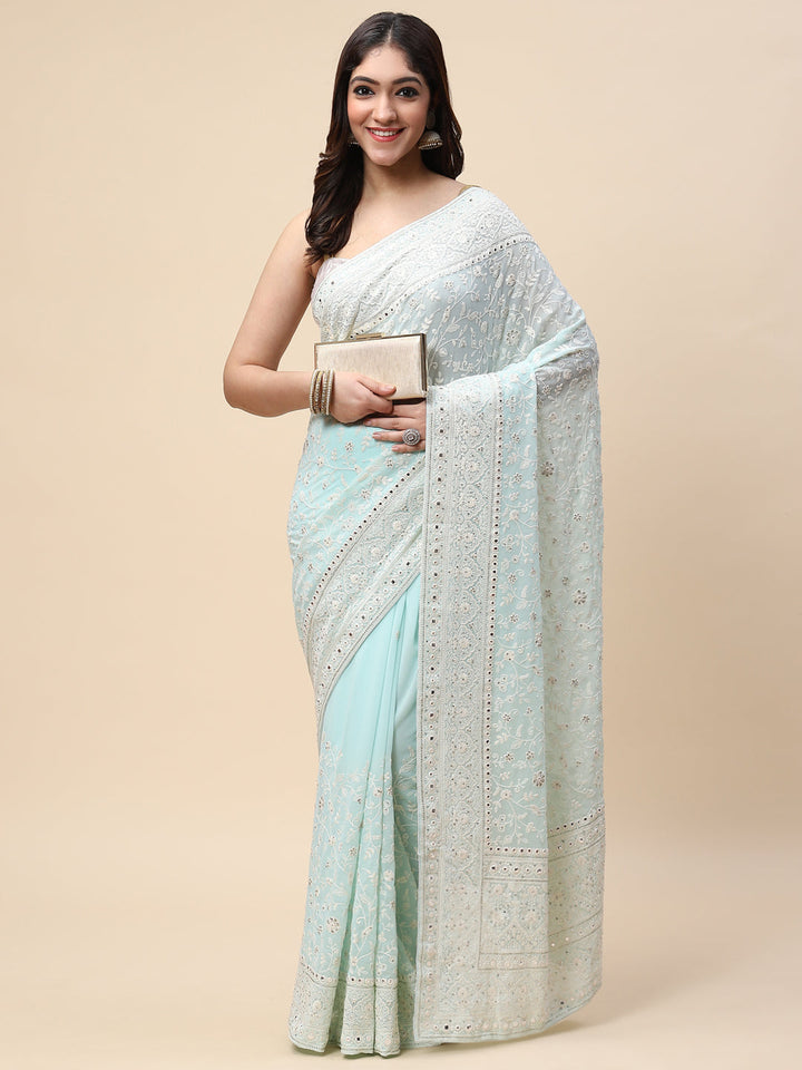 Embroidered Georgette Saree