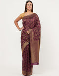 Purple Banarasi Woven Saree